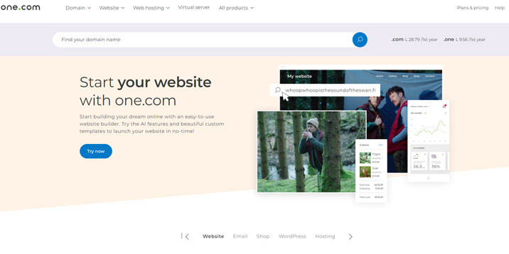 One-hosting-platform-homepage