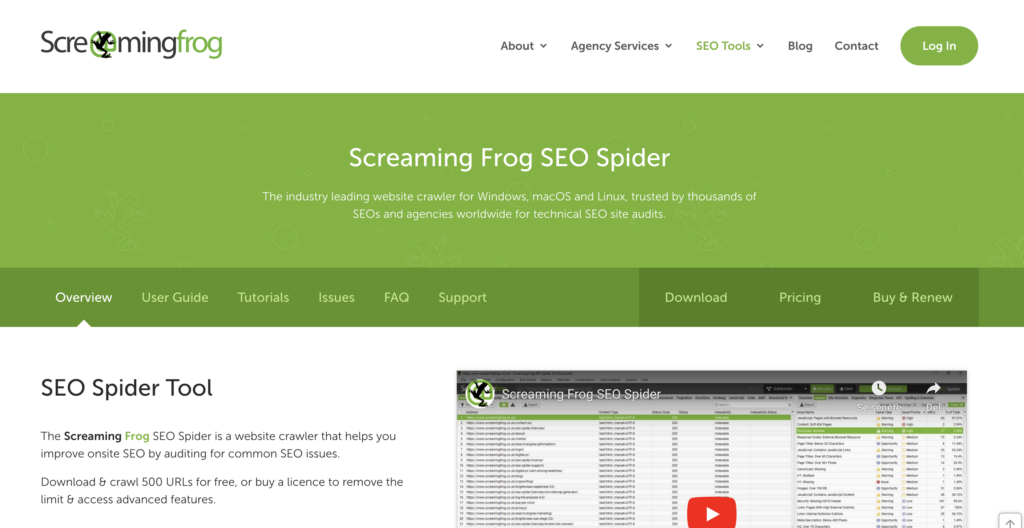Screaming Frog SEO Spider SEO-Tools