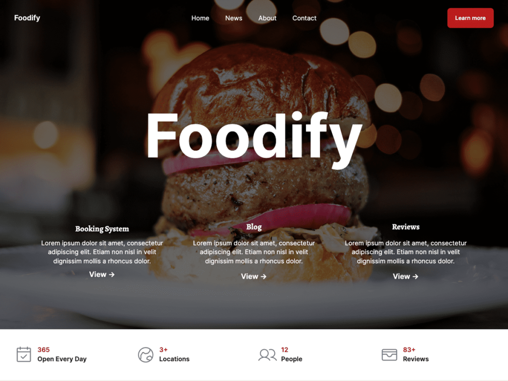 2. Foodify Tema de WordPress